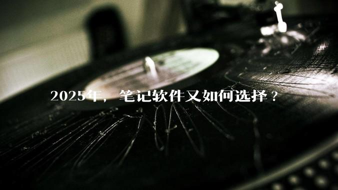 2025年，笔记软件又如何选择?